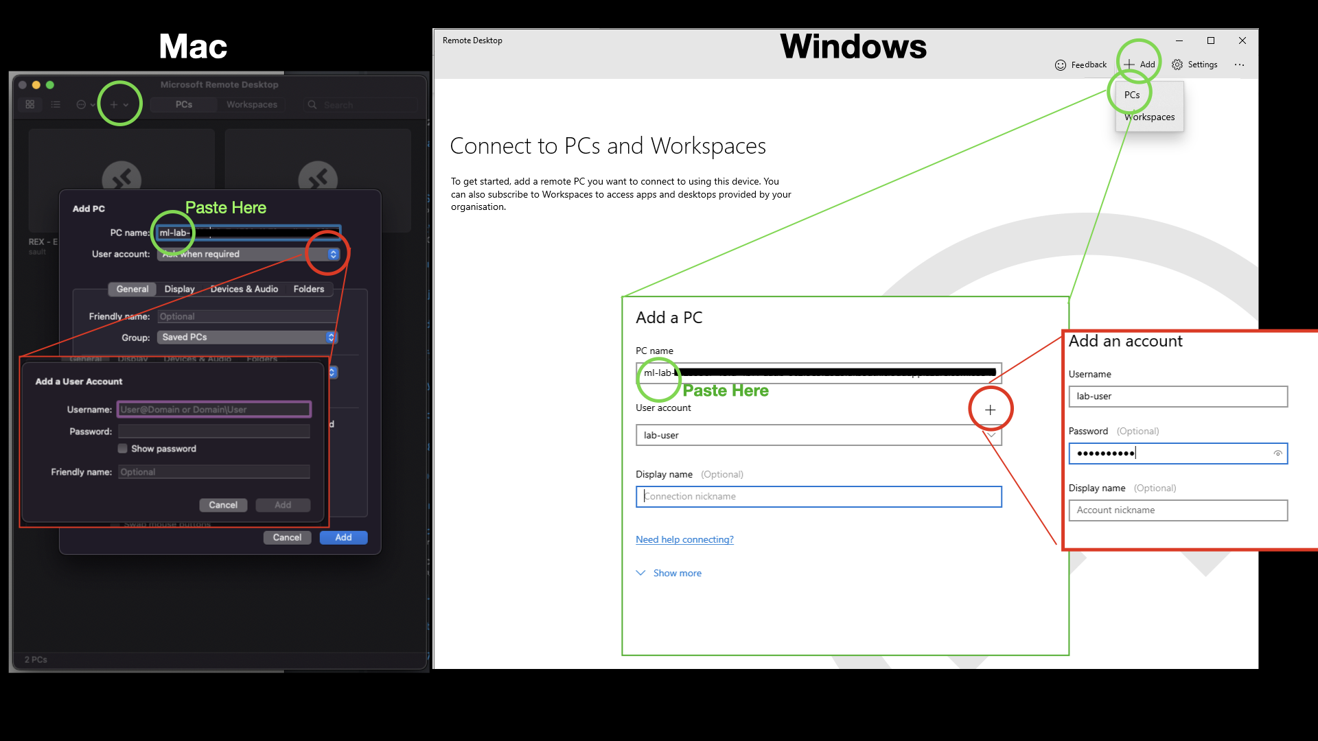 Add PC to RD client