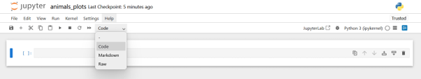 screenshot of an empty jupyter notebook
