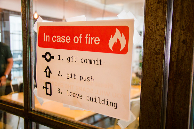 In case of fire, git commit, git push, leave building