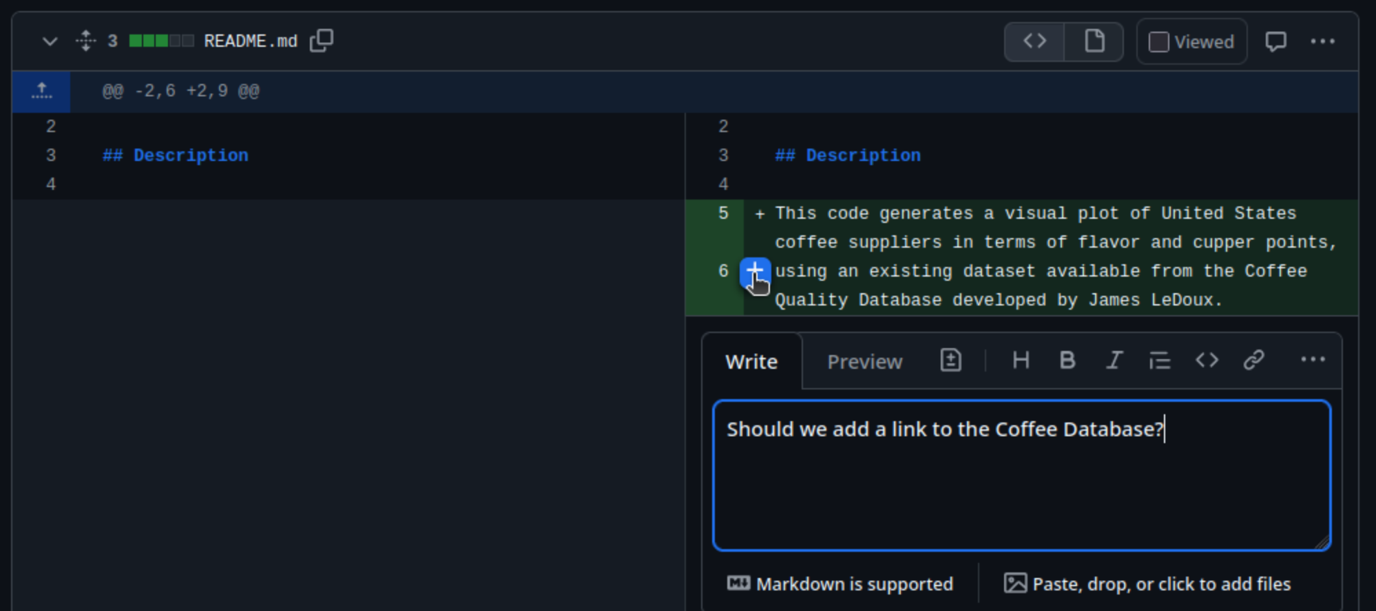 Add a comment to a pull request