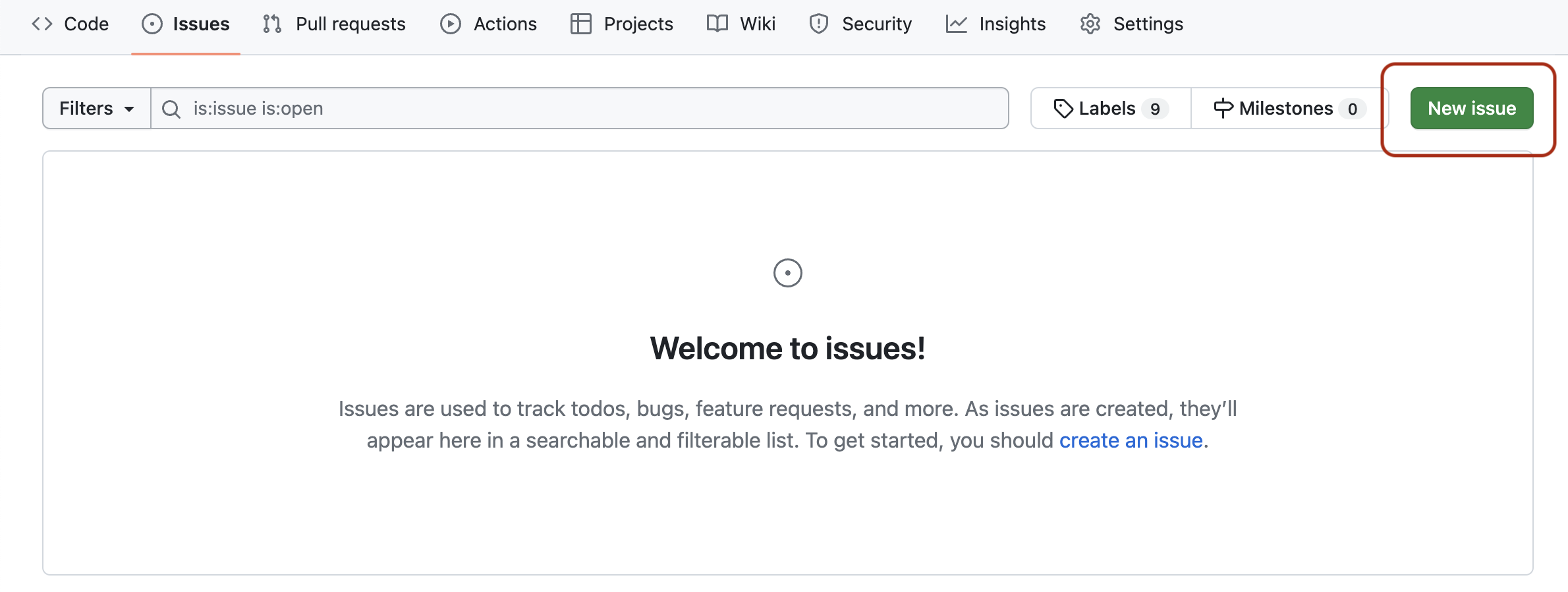 List of project issues in GitHub