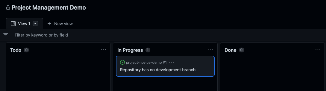 Moving to in progress column