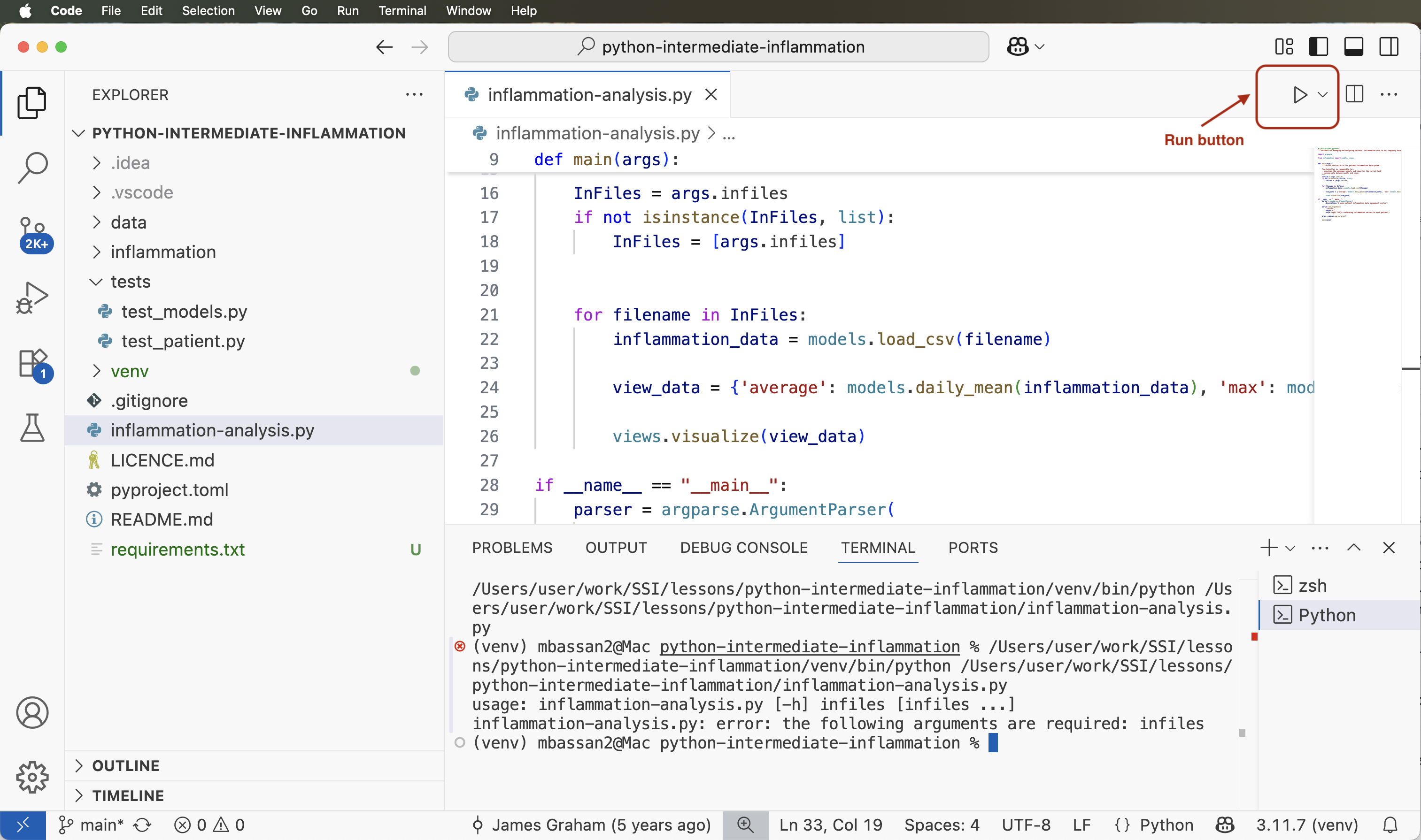 Running a script from VS Code