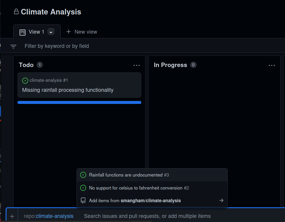 Adding existing issues